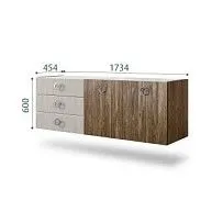 Комод 1.6м Bogemia Woodline Fly Wood Fi (Шелк) (Novabuk/Хром) БМКМ-4