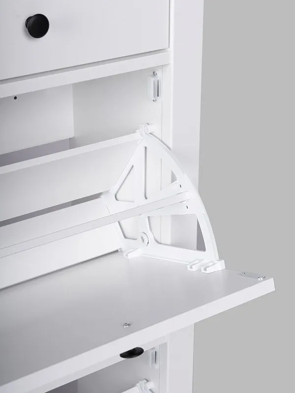 Обувница Сага с 2 откидными ящиками 92х122 белая-ясень | изображение 9