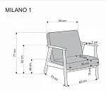 Кресло Halmar MILANO 1S tap. Castel 93 (серый) | изображение 1