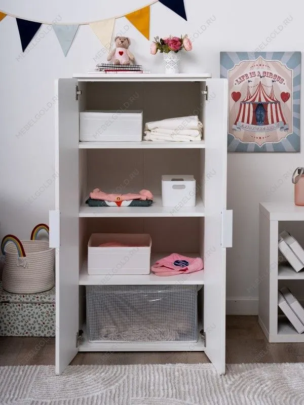 Шкаф распашной Пикси, с двумя дверьми и тремя полками 60х57х120, мечтательный пион | изображение 1