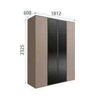 Шкаф 4-х дв. Bogemia Air (Мокка/Черный) БМШ2/4(2)