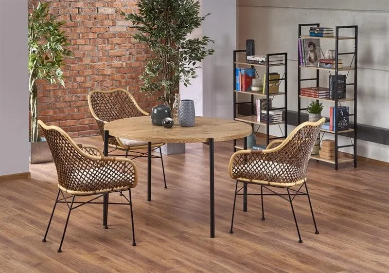 Стол обеденный Halmar MORGAN (дуб золотой, черный) | изображение 5