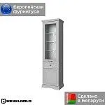 Шкаф с витриной Валенсия 1V1D1S серый | изображение 1