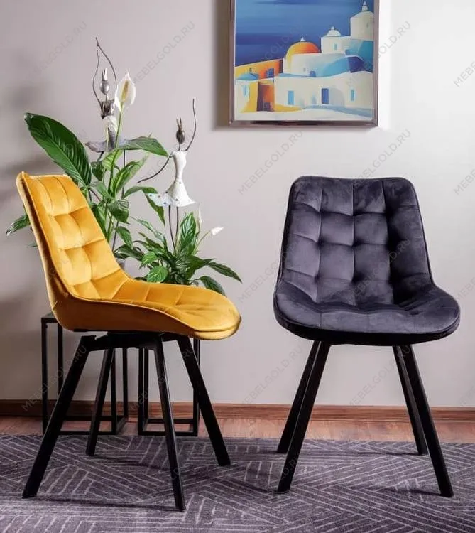 Стул кухонный Signal MONTI Velvet Bluvel 19 поворотный (черный/черный) | изображение 4