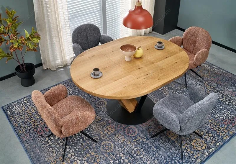 Стол обеденный Halmar FANIS OKRAGLY 120 (натуральный/черный) | изображение 13