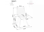 Стул кухонный Signal MONTI Velvet Bluvel 38 поворотный (капучино/черный) | изображение 5