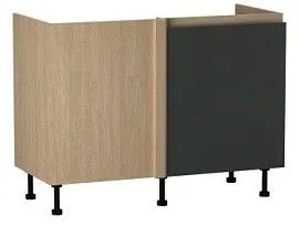 Стол под мойку угловой СМУ-120 правый, Женева (1154*534*870) Дуб Палермо/Зеленый матовый, 21932