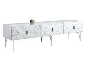 Тумба под телевизор 2.1м Bogemia Farfalle (Белый) (Lakobel/Хром) БМТ-2(Fa)