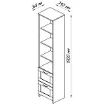 Стеллаж Сириус, 2 ящика, 39х35х190 см, дуб сонома | изображение 14