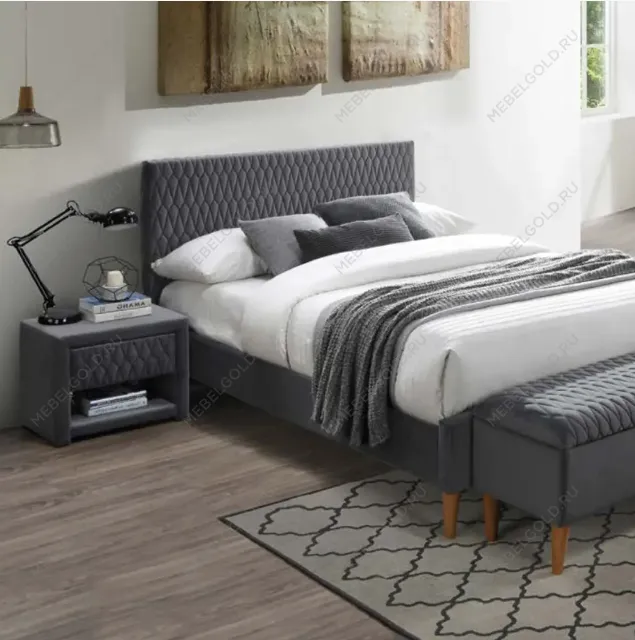 Тумба прикроватная Signal AZURRO VELVET (серый) | изображение 2