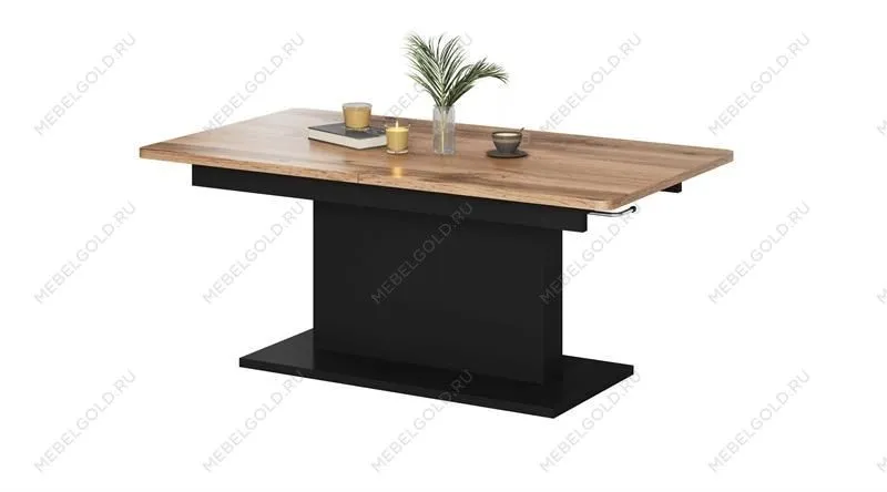 Стол-трансформер Halmar BUSETTI (дуб вотан/черный мат)