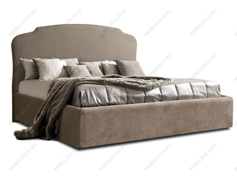 Кровать Римини 1,4 м, с подъемным механизмом (пепел), РМКР140-1[3], гладкие царги