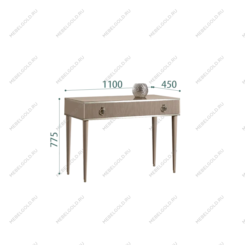 Стол туалетный Римини СОЛО (Мокка/Серебро) РМСТ-1(s)