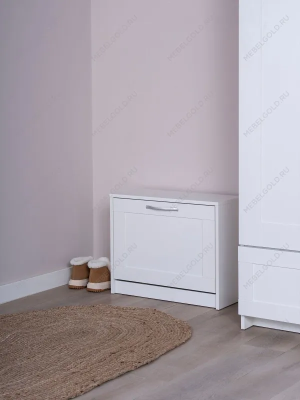 Обувница Сириус с 1 откидным ящиком, 60 х 25 х 49 см, ЛДСП, белая | изображение 3