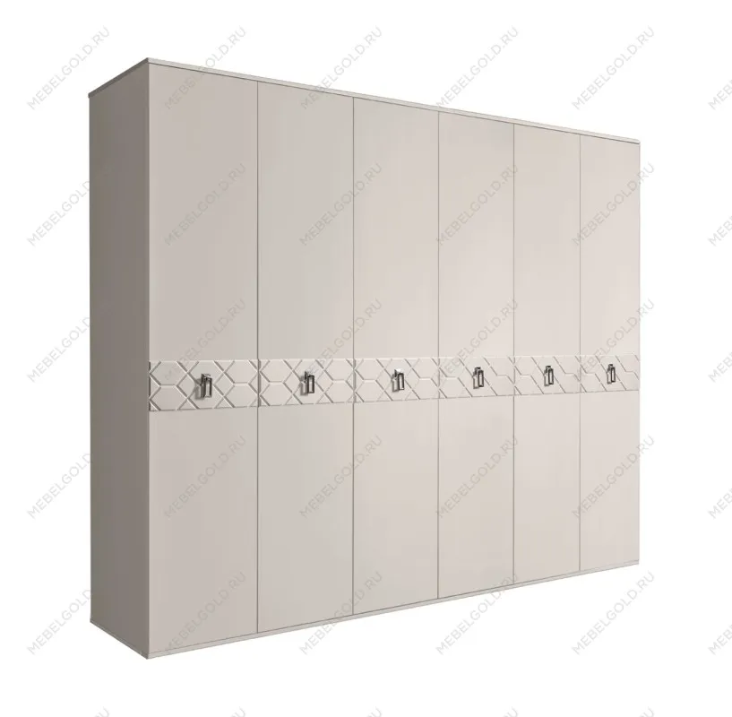 Шкаф 6-ти дв. Bogemia Farfalle (Шелк/Хром) БМШ2/6(Fa)