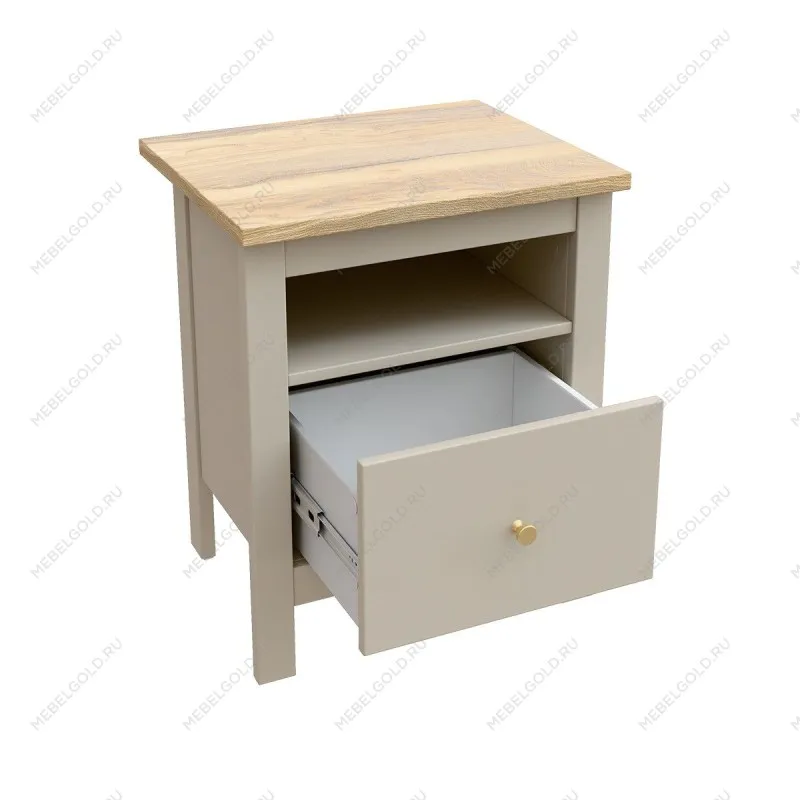 Тумба прикроватная Сага, с доводчиками, 51х41х62 см, кашемир/ясень | изображение 1