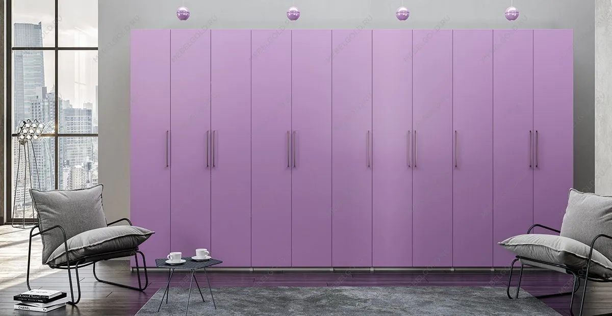 Гардероб Отис П9 с фасадом МДФ (краска глянец RAL) 4005