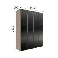 Шкаф 4-х дверный Bogemia Air (Ваниль/Черный) БМШ2/4(4)