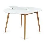 Стол круглый раскладной обеденный BOSCO (Боско) Белый+Натуральный (Бук) | изображение 4