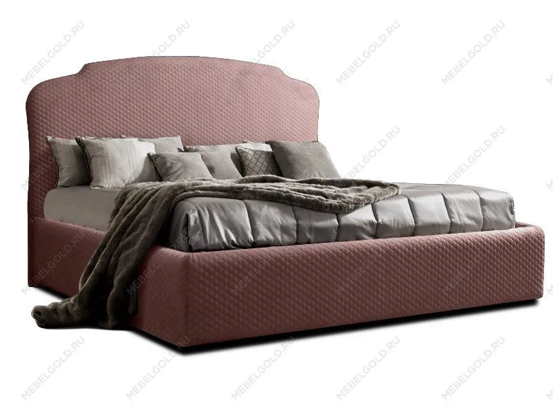 Кровать Римини 1,8 м, с подъемным механизмом (пепельно-розовый), РМКР180-1[3], гладкие царги | изображение 1