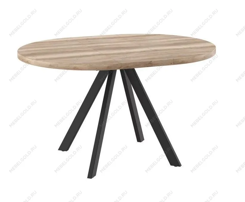 Стол круглый раздвижной TRIO-100 (Дуб велингтон/Черный) 100(135) | изображение 1