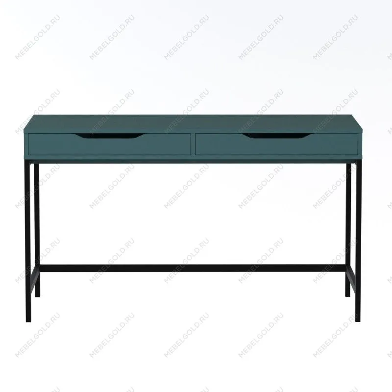 ИНГАР Д 132 стол письменный 132x58x76, серо-бирюзовый/черный | изображение 1