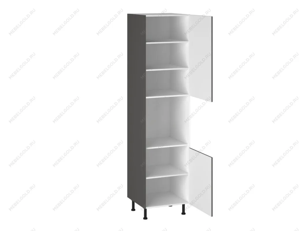 Шкаф-пенал 960 ПГ-60 бок левый МДФ, Виста (600*586*2456) Экокожа Серый, 26687 | изображение 1