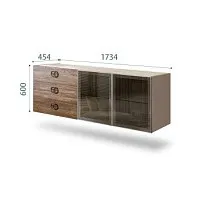 Комод 1.6м Bogemia Fly Wood Fi (Мокка) (Novabuk/Хром) БМКМ-4[5]