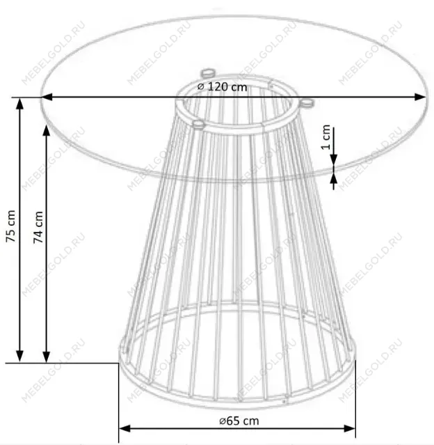 Стол обеденный Halmar LIVERPOOL (прозрачный/золотой) | изображение 8