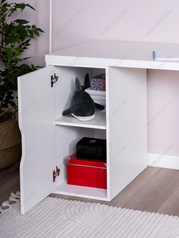 Стол письменный Ингар, с двумя дверцами, 140x75x55, белый | изображение 3