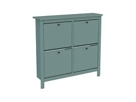 Обувница Сага с 4 откидными ящиками 113х108 темно-бирюзовая