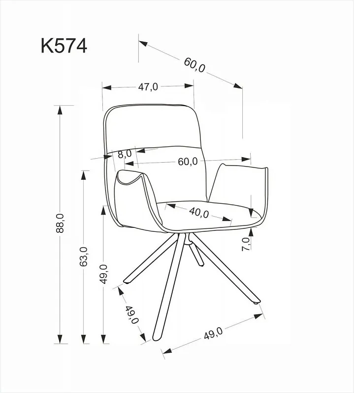 Стул кухонный Halmar K574 поворотный (серый/черный) | изображение 10