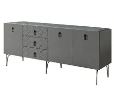 Комод 2.1м Bogemia Farfalle (Серый) (Novabuk/Черный) БМКМ-5(Fa)