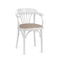 Стул Михаэль мягкий (эмаль белая, ткань 1 beige)