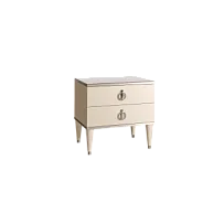 Тумба прикроватная 2 ящика Римини (Слоновая кость/Серебро) РМТП-2