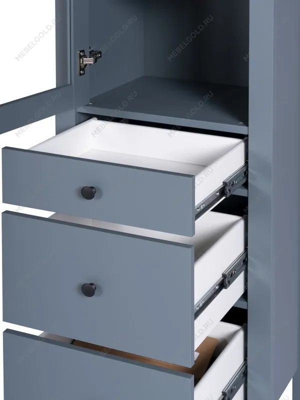 Шкаф с витриной Сага, 50х41х215 см, темно-бирюзовый | изображение 7