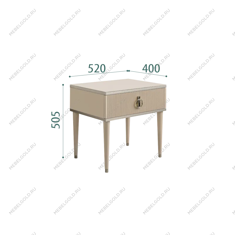 Тумба прикроватная Римини СОЛО (Ваниль/Серебро) РМТП-1(s)