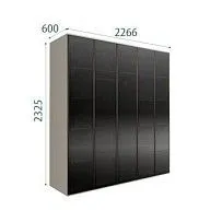 Шкаф 5-ти дв. Bogemia Air (Шелк/Черный) БМШ2/5(5)