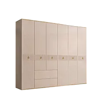 Шкаф 6-ти дверный с ящиками Римини СОЛО (Латте/Золото) РМШ2/61(s)