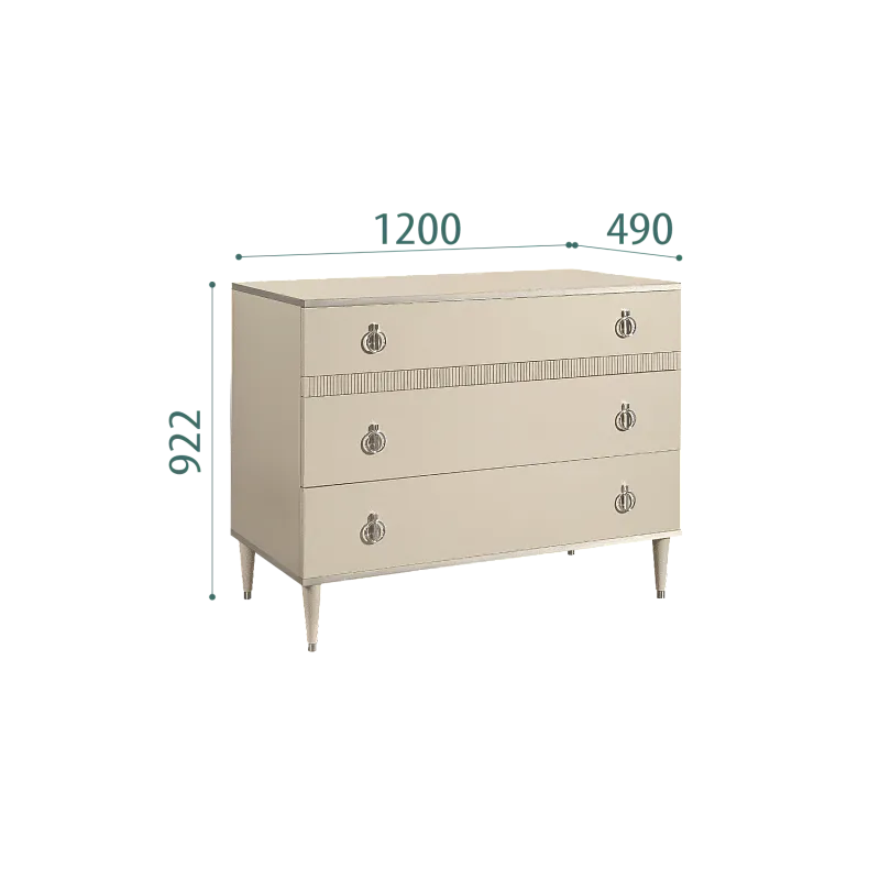 Комод с планкой Римини СОЛО (Ваниль/Серебро) РМКМ-3(s)