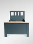 Кровать односпальная Сага, 90х200 см, темно-бирюзовая/ясень | изображение 4