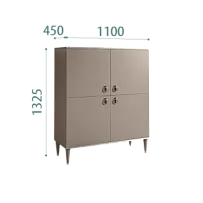 Пенал 4 двери Римини (Мокка/Серебро) РМП-3