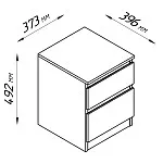 Тумба прикроватная Кастор, 2 ящика, 40х37х49 см, серая | изображение 18