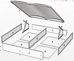 Ящик с подъемным механизмом Флоренция 180x200 см белый