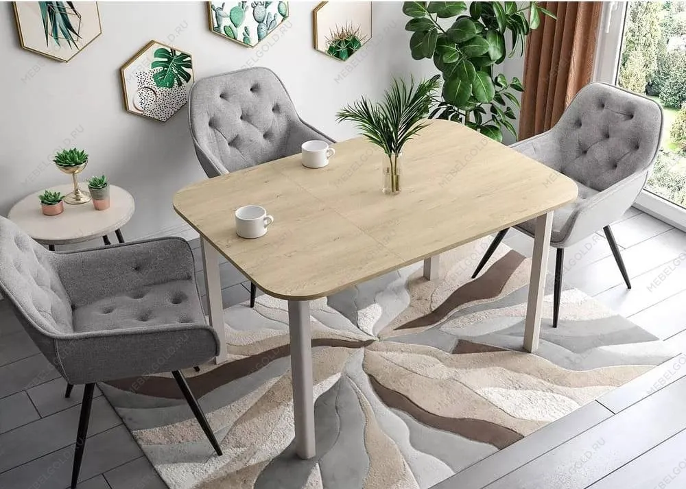 Стол обеденный Signal DANTE II 90 раскладной (дуб кремона/кашемир) | изображение 1