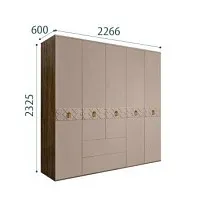 Шкаф 5-ти дверный с ящиками, Bogemia Woodline Wood Fi (Мокка/Хром) БМШ2/51(Wo)