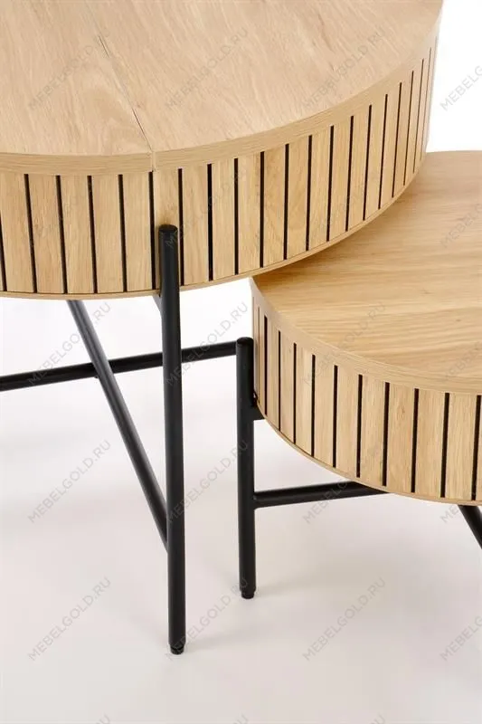 Комплект Halmar DANTE (2 стола журнальных) (натуральный/черный) | изображение 8