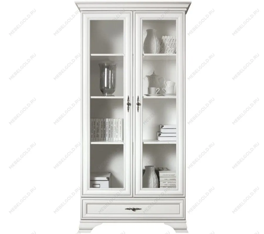 Шкаф с витриной Кентаки REG2W1S белый - Выставка Балашиха