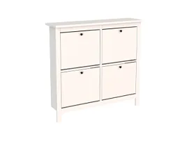 Обувница Сага с 4 откидными ящиками 113х108 белая