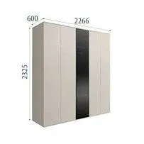 Шкаф 5-ти дв. Bogemia Air (Шелк/Черный) БМШ2/5(1)